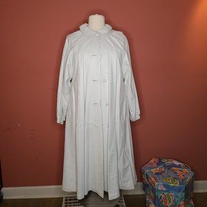 White leather trench coat